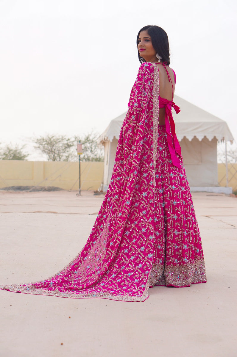 TCR Baby Pink Sequin Saree! – TheClothingRental