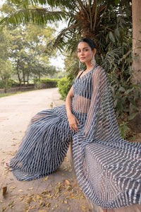 TCR Crystal Blue Pre Draped Saree!