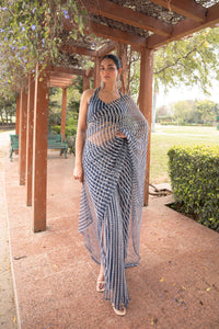 TCR Crystal Blue Pre Draped Saree!