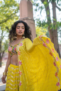 Sunlit Bloom Sequin Lehenga Set!