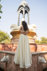 Cream Brocade & Sequin Evening Gown!
