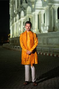 TCR Mustered Yellow Silk Kurta!