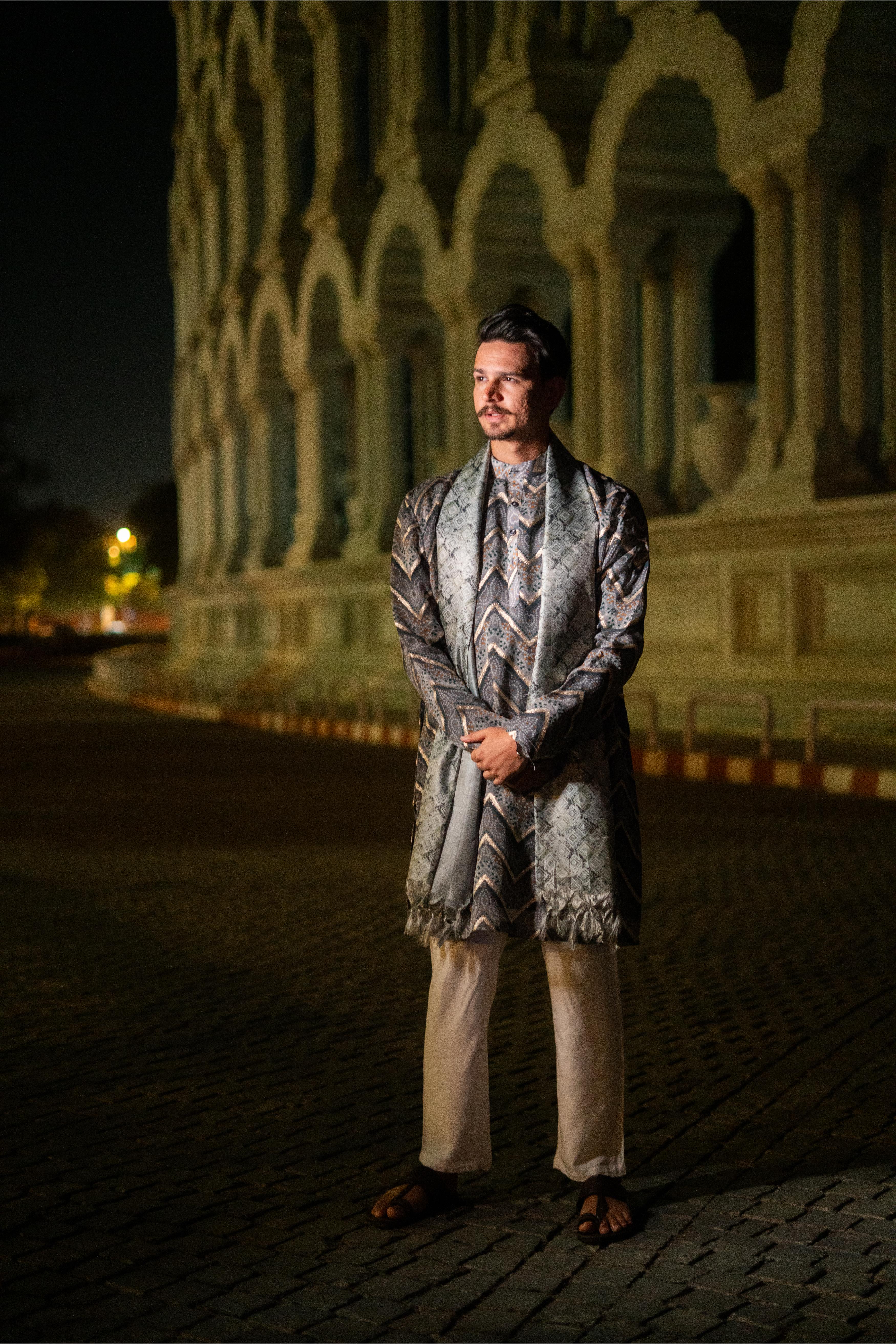 TCR Grey Silk Kurta Set!