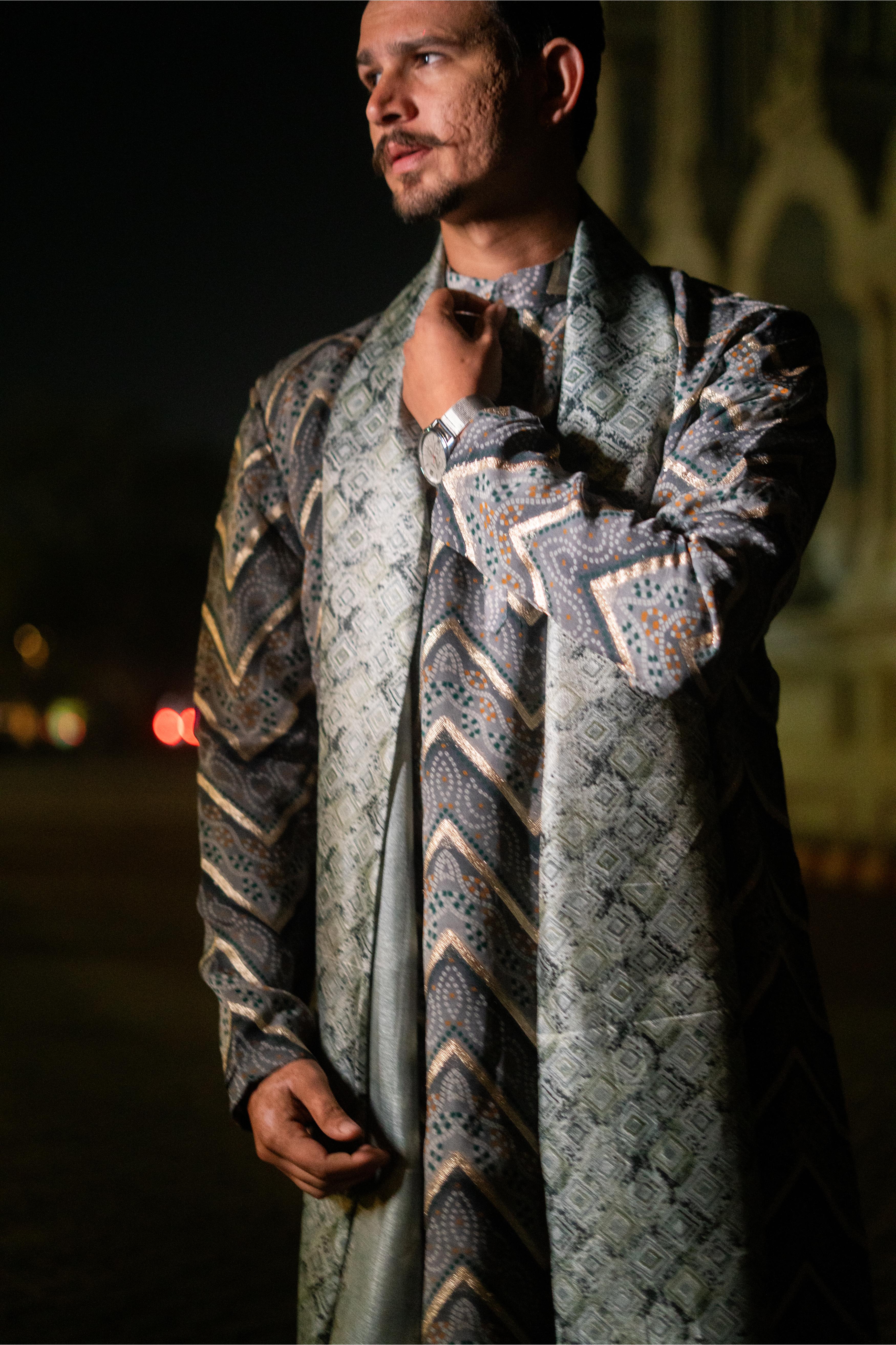 TCR Grey Silk Kurta Set!
