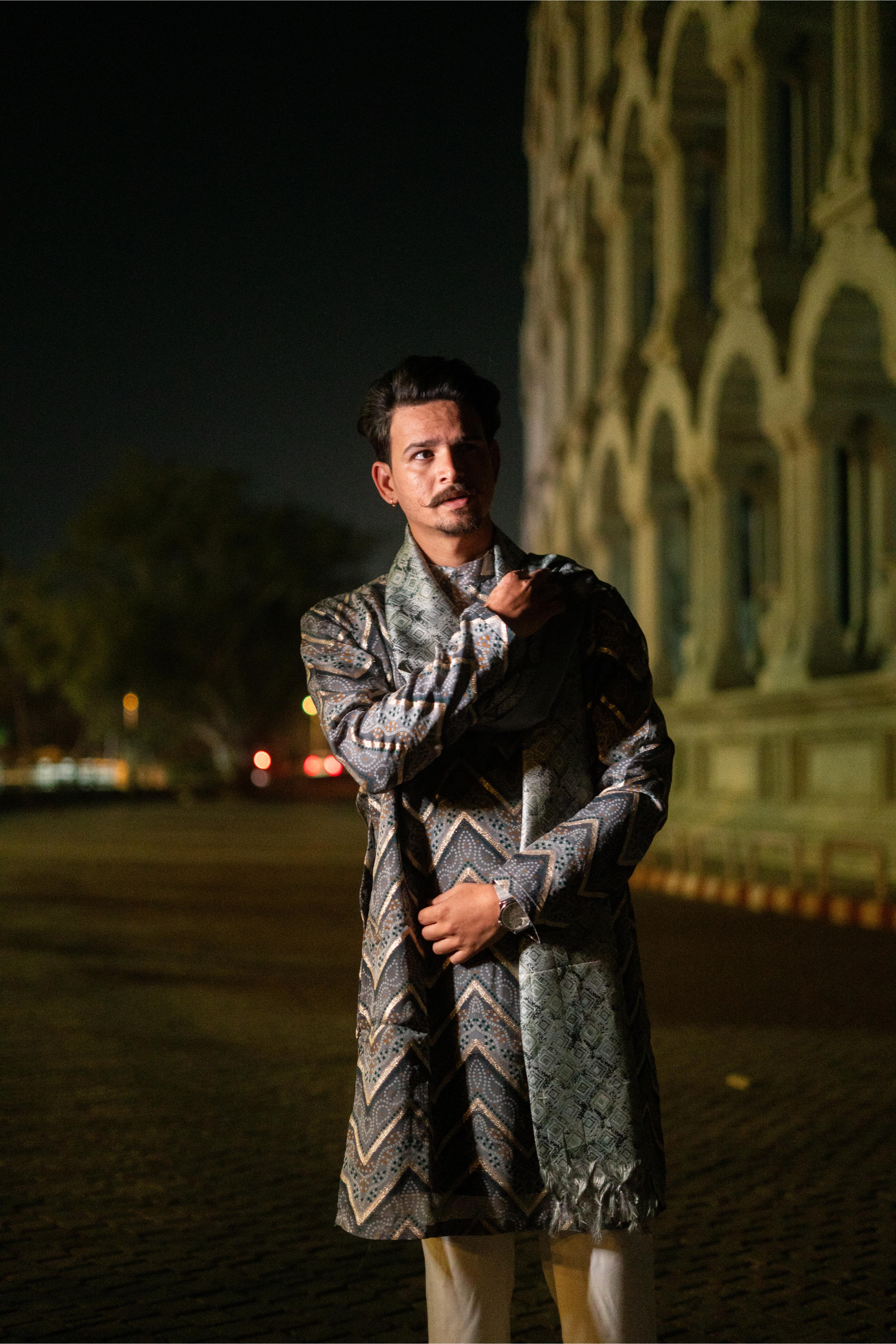 TCR Grey Silk Kurta Set!