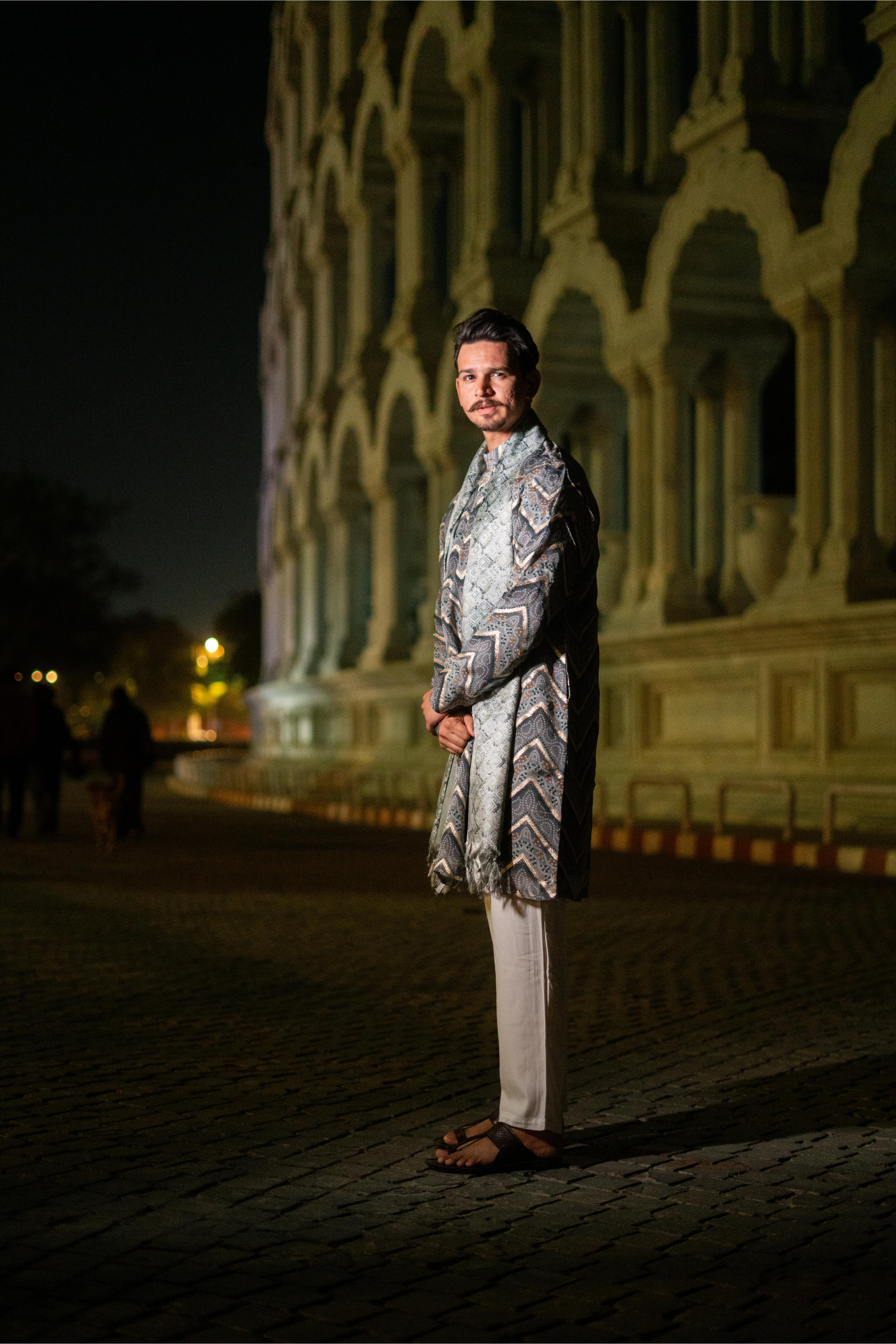 TCR Grey Silk Kurta Set!