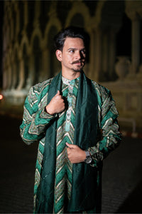 TCR Royal Emerald green chevron kurta set!