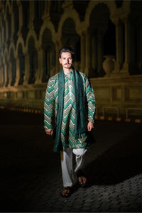 TCR Royal Emerald green chevron kurta set!