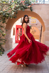 Scarlet Romance Layered Tulle Gown!