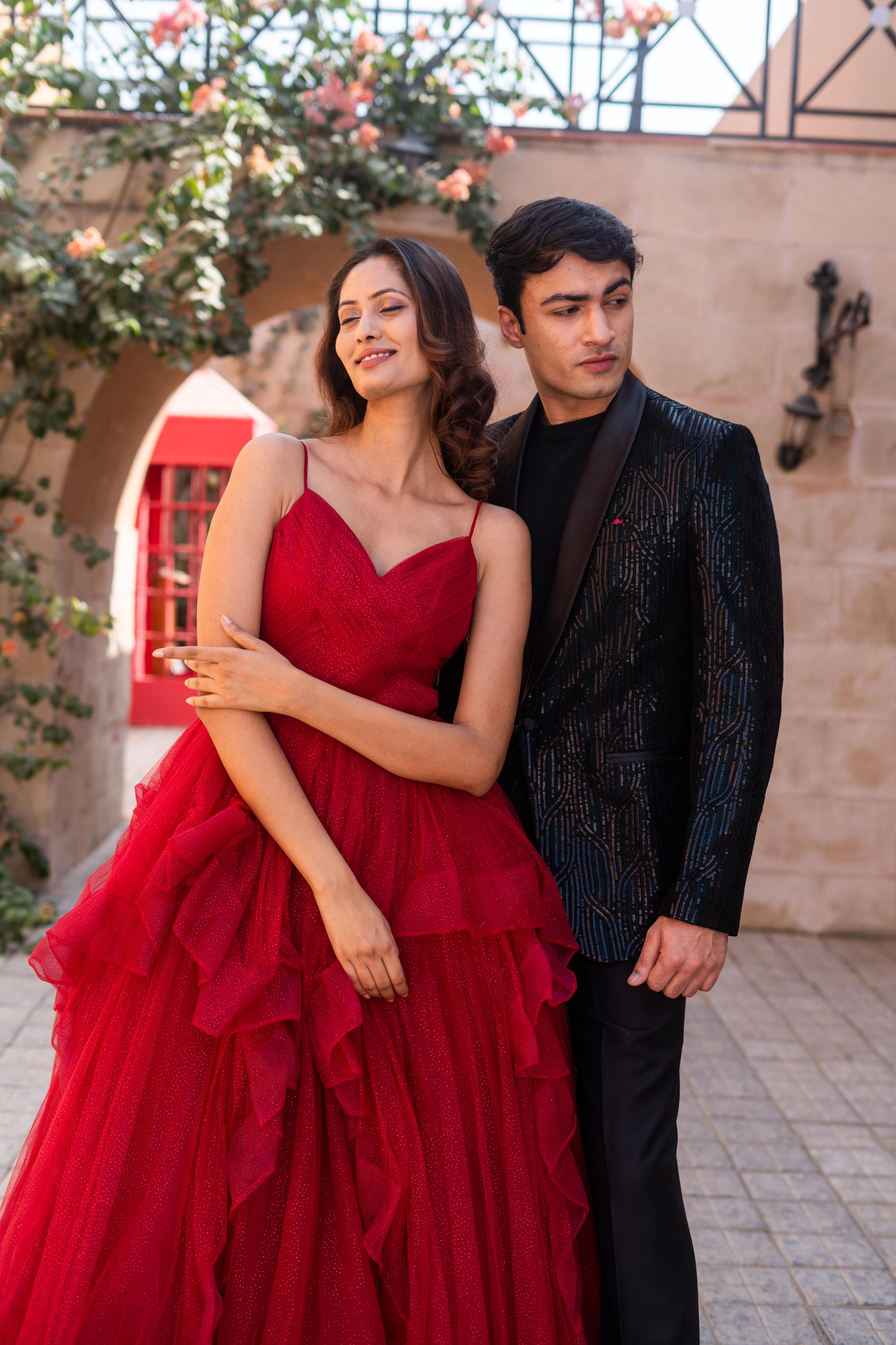 Black Sequin Tuxedo with Satin Lapel!