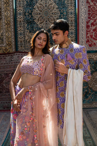 TCR Men Purple Shervani With Gold Embroidery !