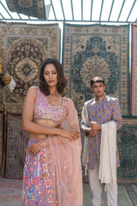 TCR Lavender Mirror Work Lehenga Set!