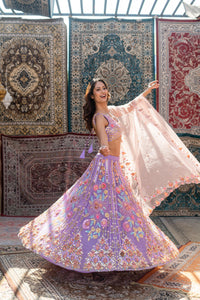 TCR Lavender Mirror Work Lehenga Set!
