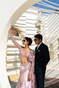 TCR Blush Pink Embellished Saree Gown!