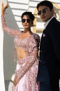 TCR Blush Pink Embellished Saree Gown!