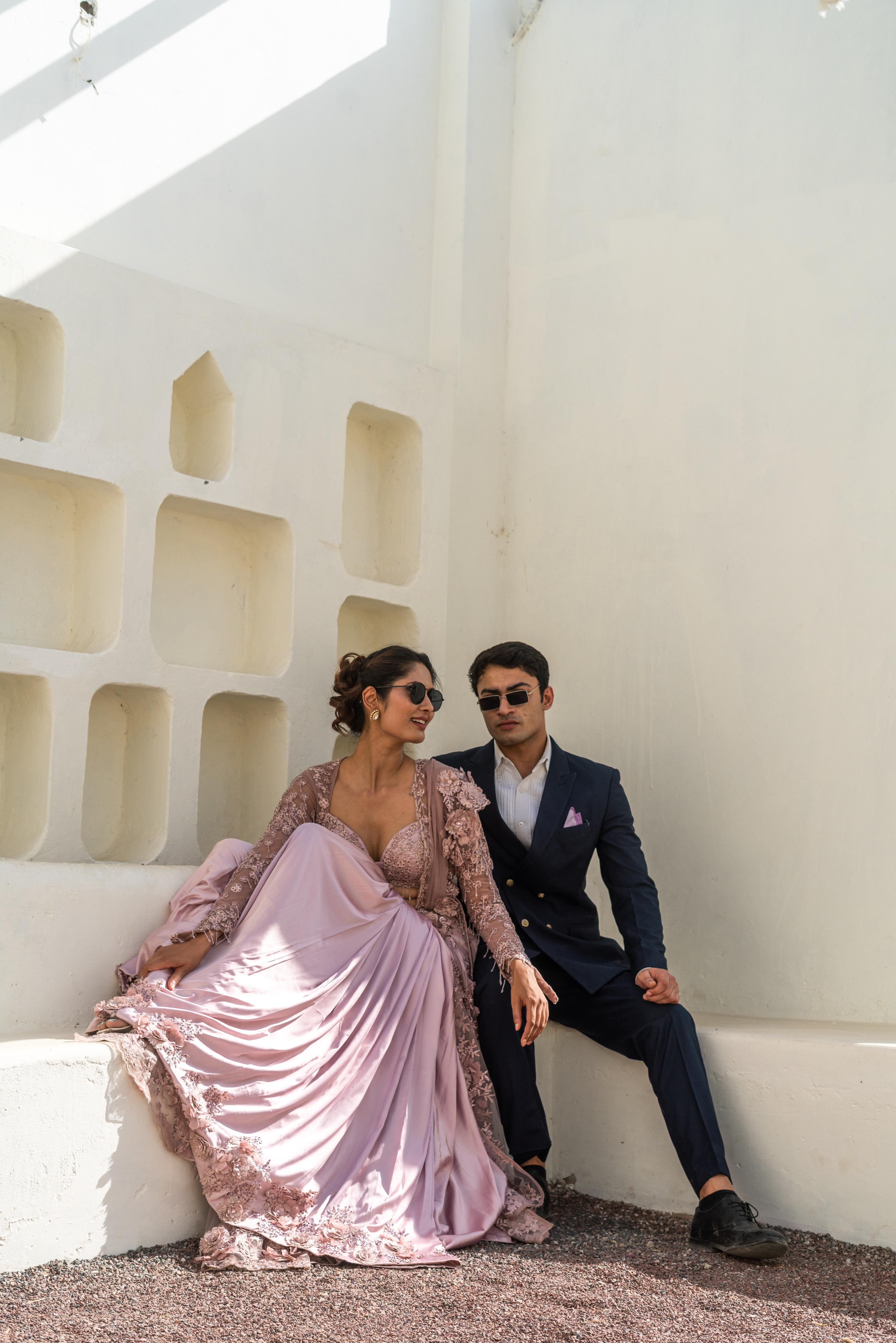 TCR Blush Pink Embellished Saree Gown!