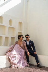 TCR Blush Pink Embellished Saree Gown!