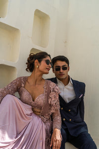 TCR Blush Pink Embellished Saree Gown!