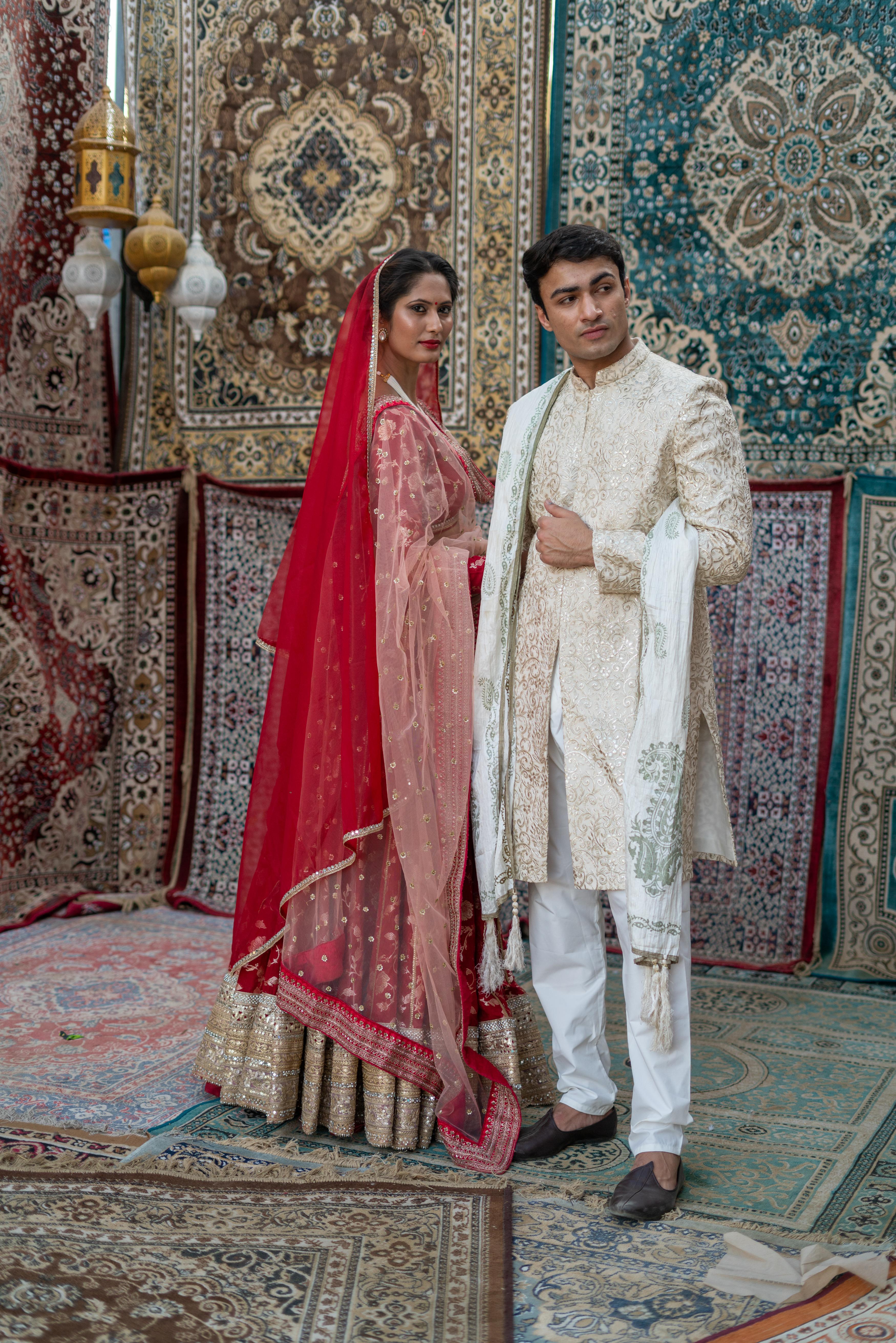 TCR Ivory Embroidered Sherwani with Dupatta!