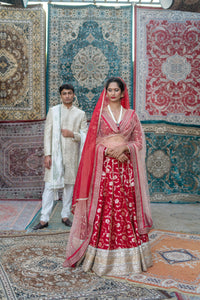 TCR Ivory Embroidered Sherwani with Dupatta!