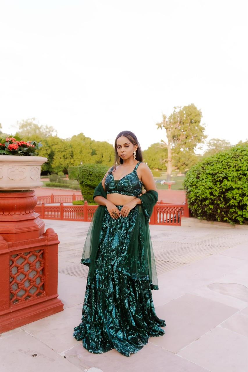 TCR Green Embellished Lehenga Set!