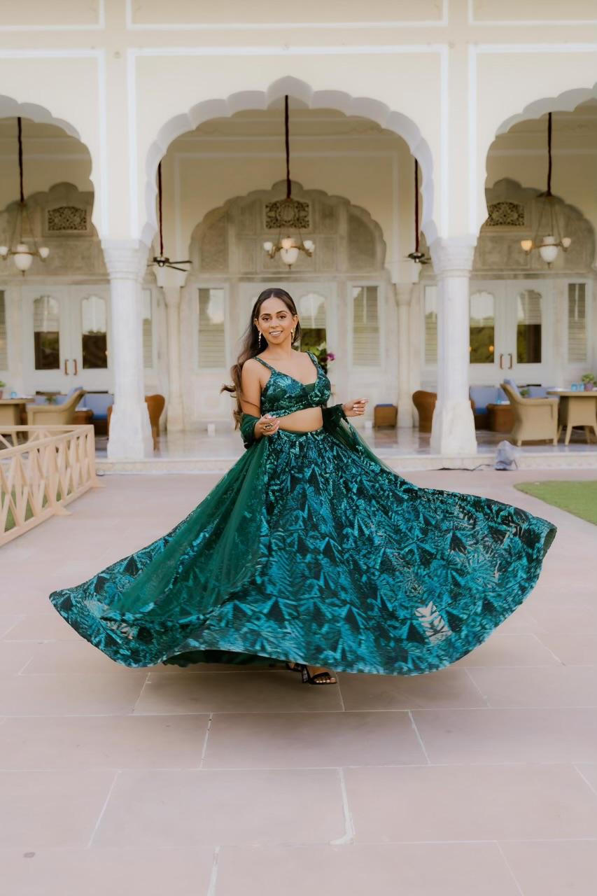 TCR Green Embellished Lehenga Set!