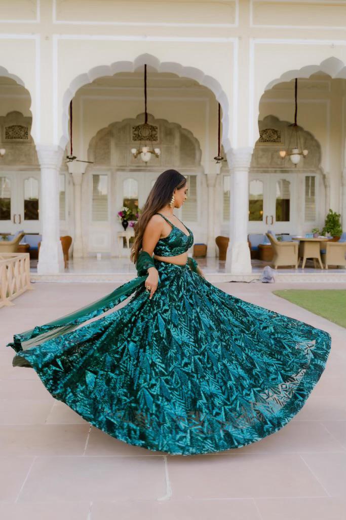 TCR Green Embellished Lehenga Set!