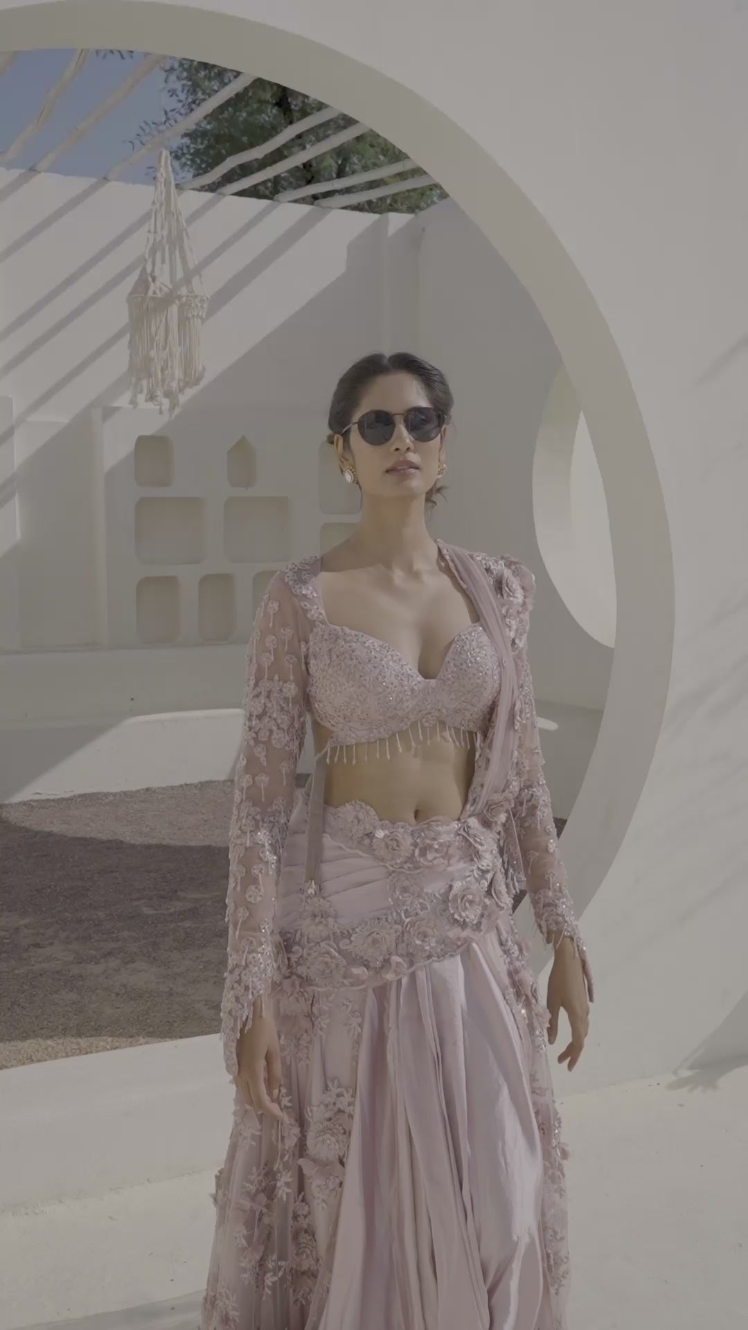 TCR Blush Pink Embellished Saree Gown!