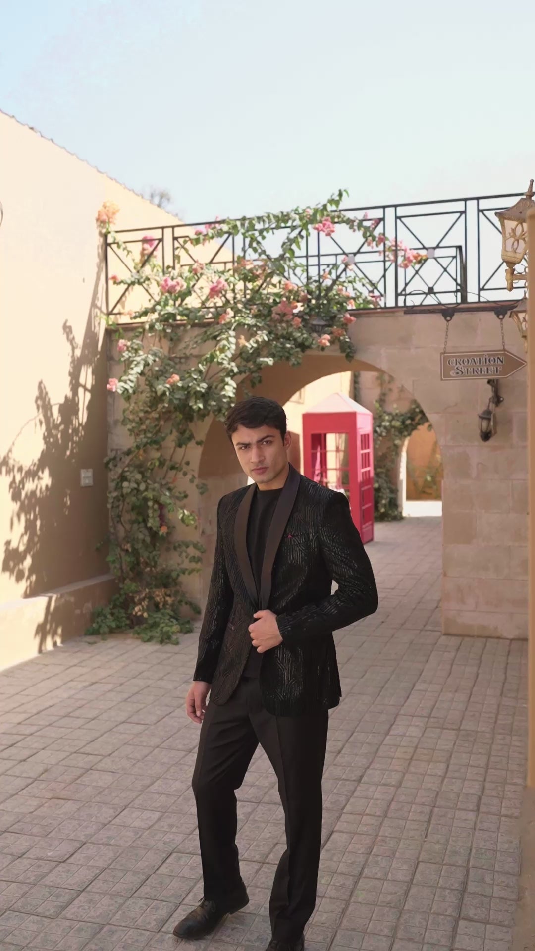 Black Sequin Tuxedo with Satin Lapel!