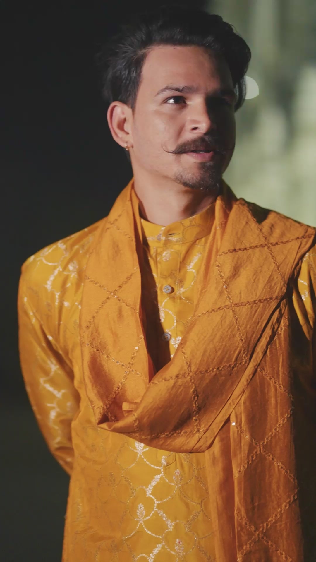 TCR Mustered Yellow Silk Kurta!