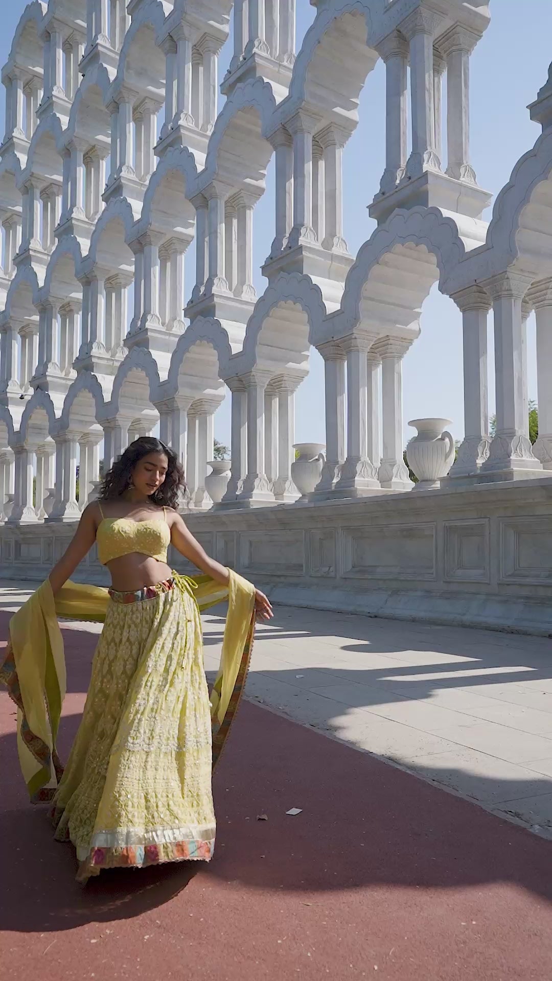 Golden Yellow Embroidered Lehenga with Strappy Blouse!