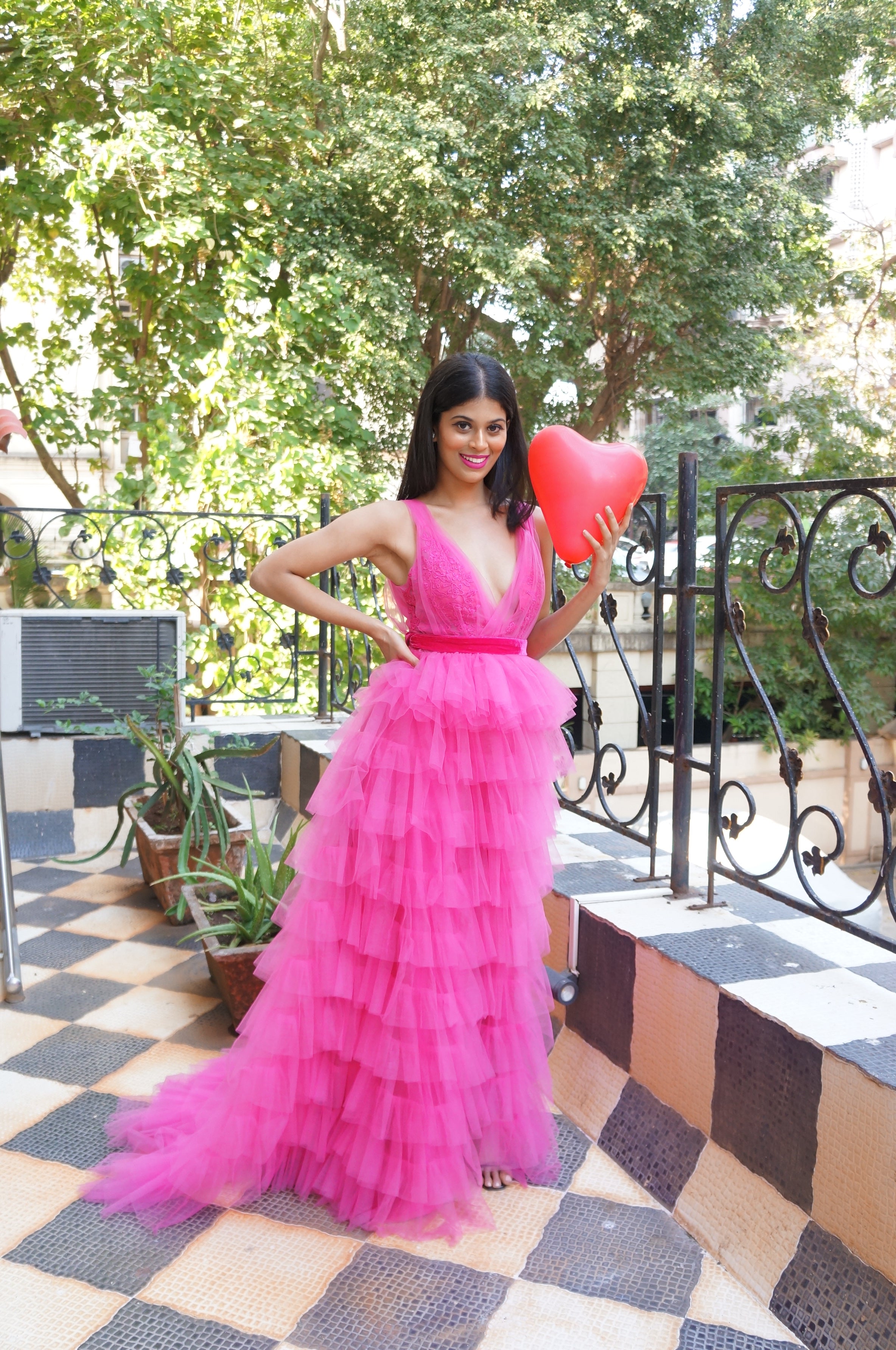 TCR Pink Tiered Ruffle Tulle Ball Gown!