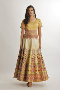 TCR Yellow Floral Printed Indian Gown!