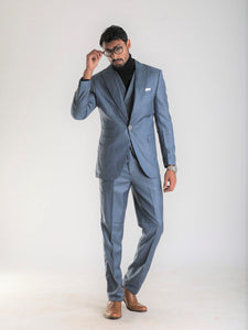 TCR Men Bluish Grey 3 Piece Suit!