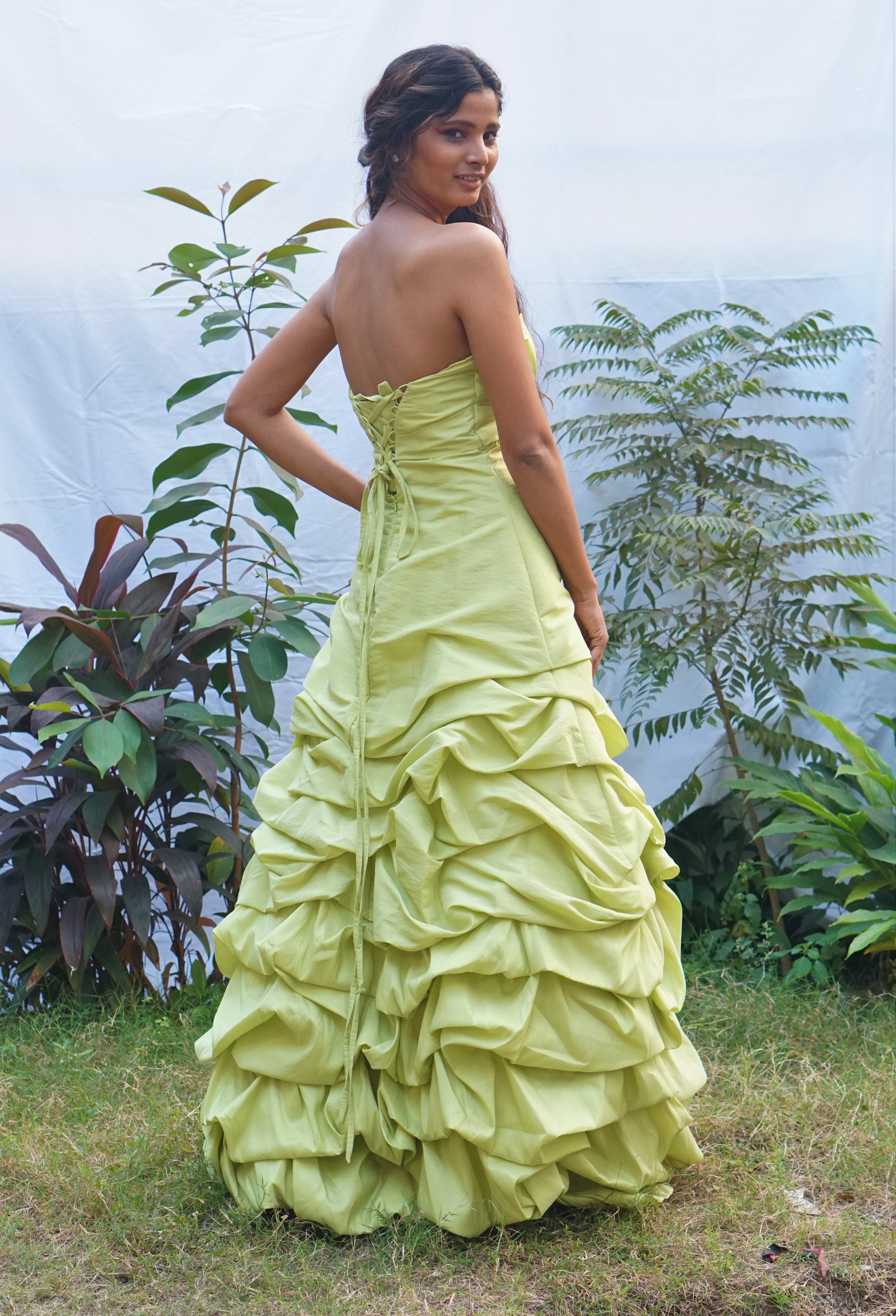 TCR Lime Green Ruffled Ball Gown!