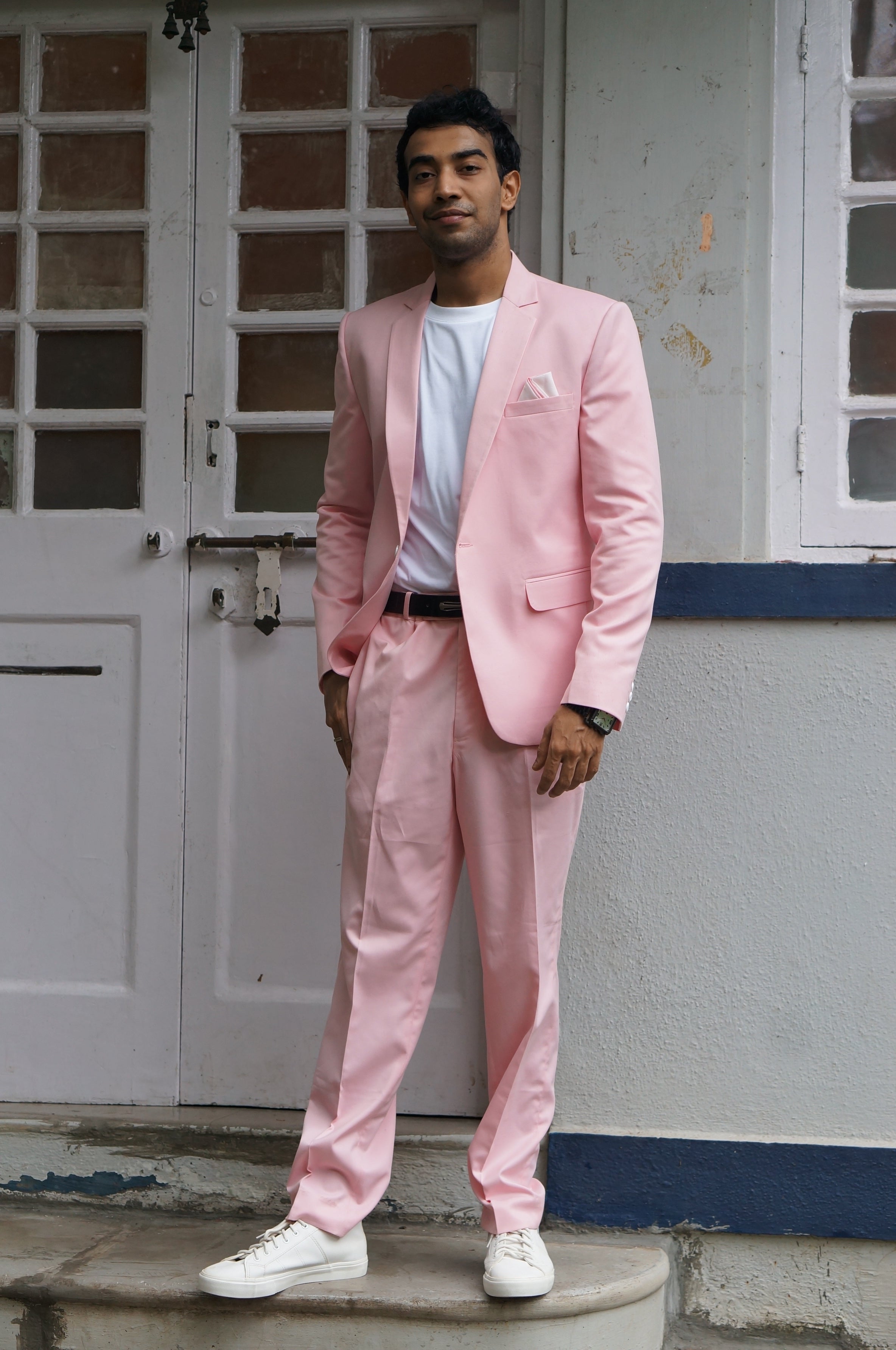 TCR Men Baby Pink One Button Suit!