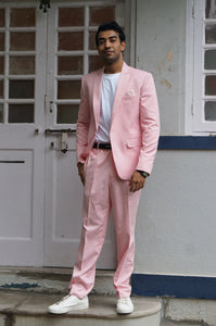 TCR Men Baby Pink One Button Suit!