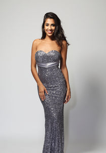 TCR Silver Grey Sequin Evening Gown!