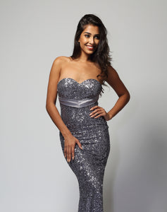 TCR Silver Grey Sequin Evening Gown!
