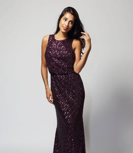 Calvin Klein Purple Sequin Gown!