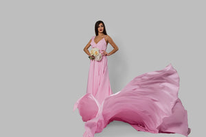TCR Baby Pink Overlap Trail Gown!