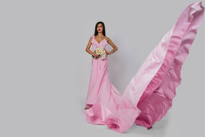 TCR Baby Pink Overlap Trail Gown!