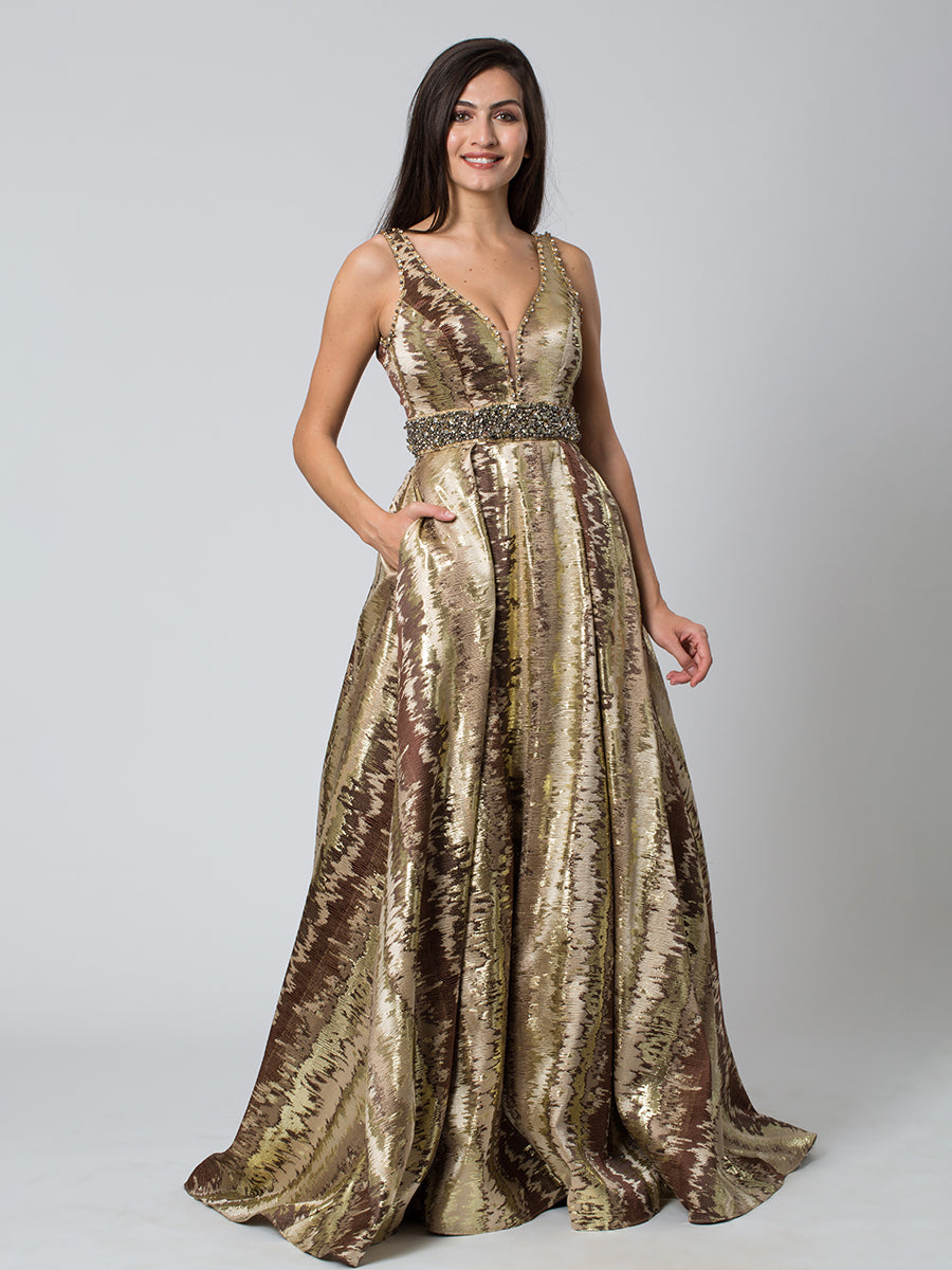 JOVANI Gold Snake Print Gown! TheClothingRental JOVANI Gold Snake Print Gown! TheClothingRental
