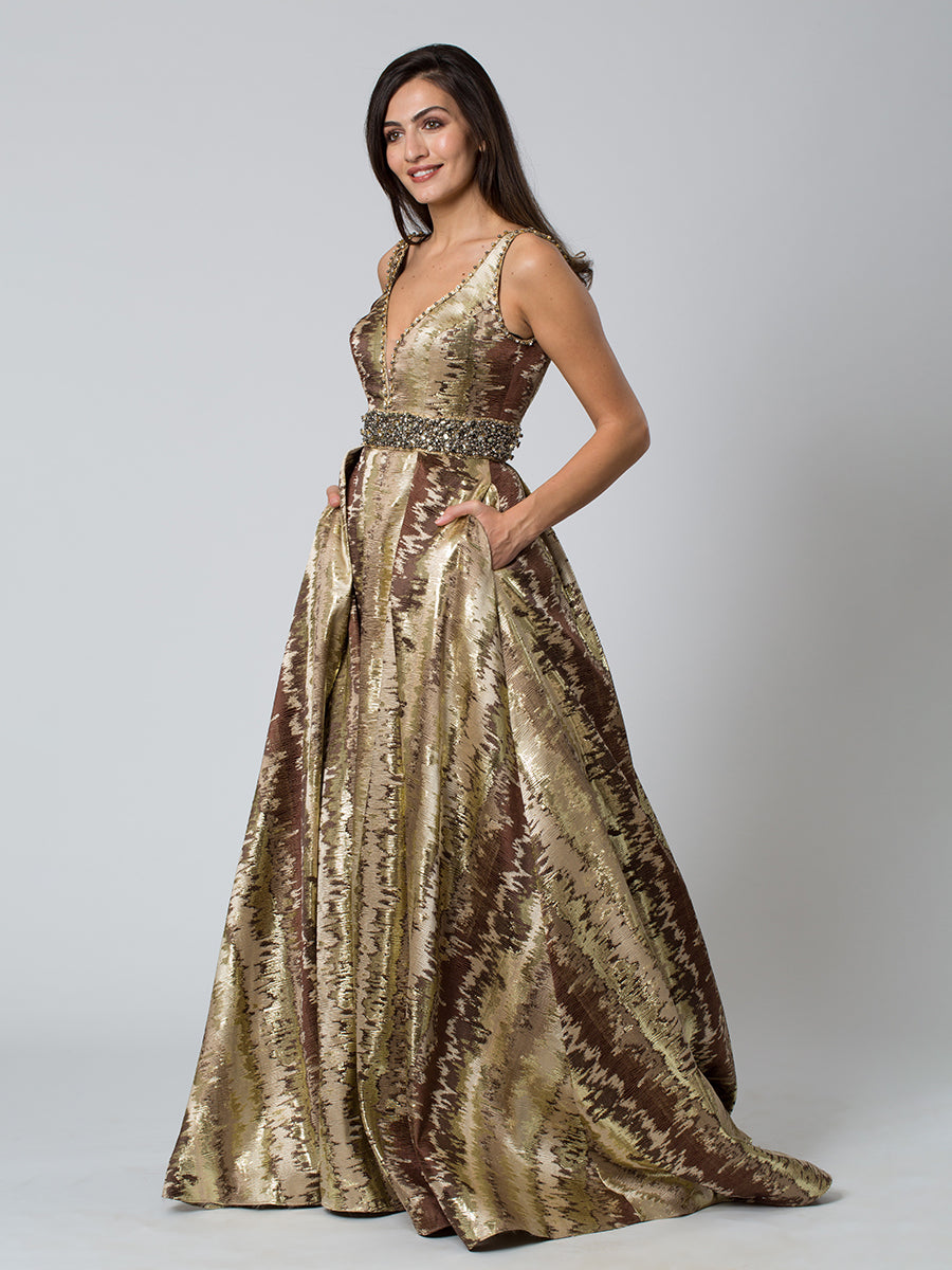 JOVANI Gold Snake Print Gown! TheClothingRental JOVANI Gold Snake Print Gown! TheClothingRental