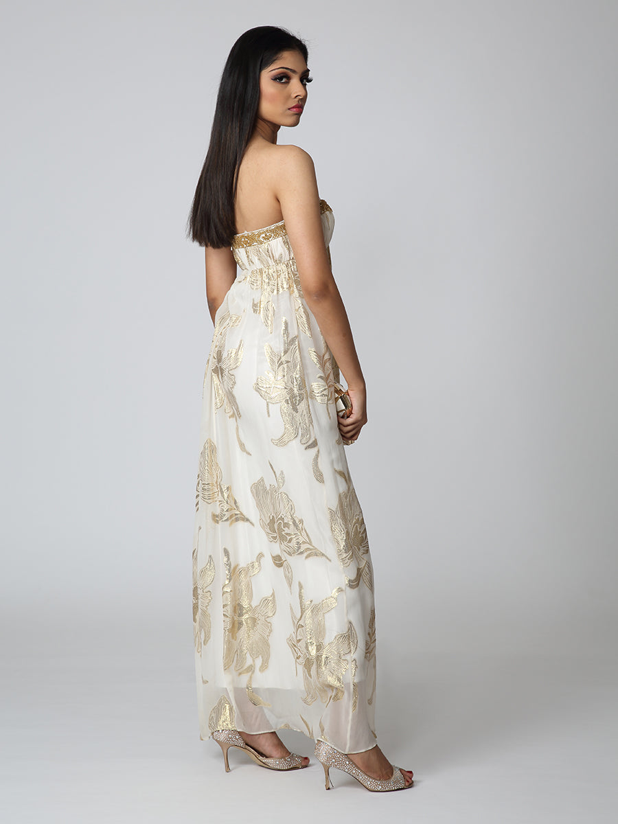 TCR Cream Grecian Foil Gown!