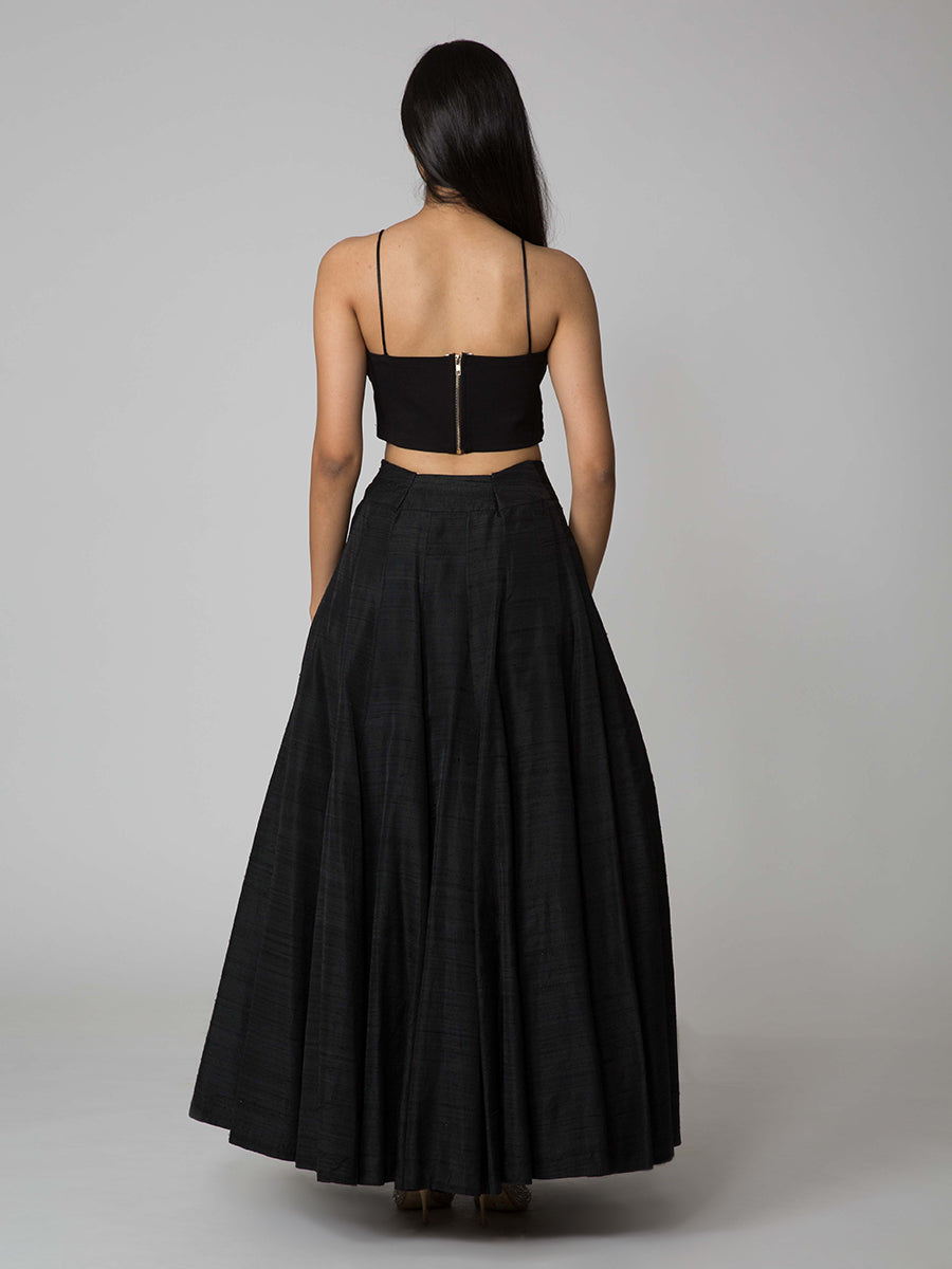 TCR Black Overlap Crop Top With Puffy Skirt!