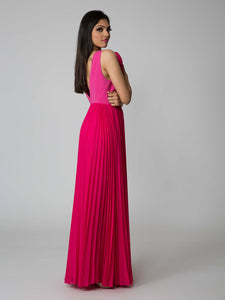 Sachin + Babi Pink Electro pleat Gown!