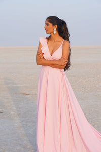 TCR Baby Pink Overlap Trail Gown!