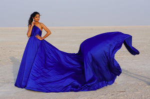 TCR Persian Blue One Shoulder Trail Gown!
