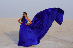 TCR Persian Blue One Shoulder Trail Gown!